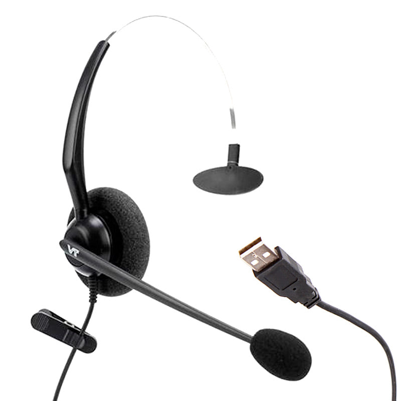 Diadema Monaural Vbet VT2000-NC-USB-M, Conector  USB Para PC o Teléfono