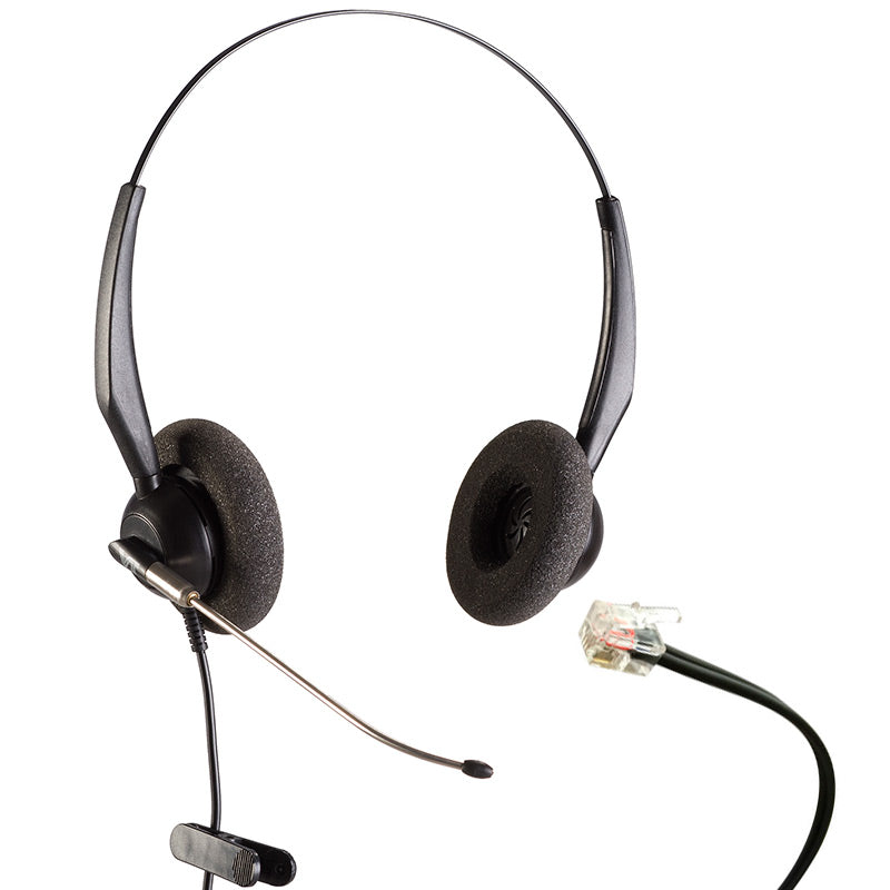 Diadema Binaural Vbet VT3000D-ST-RJ9-01, Conector RJ9, Avaya, Poly, etc.