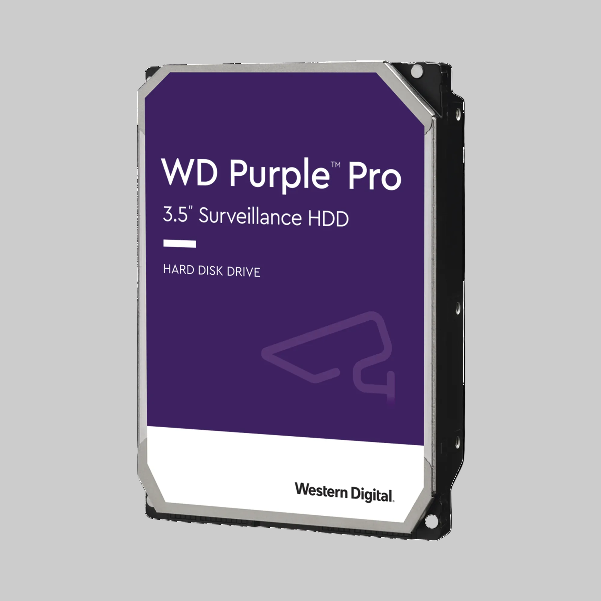 Disco duro WD Purple 10TB etiqueta morada vista frontal para videovigilancia CCTV 24/7