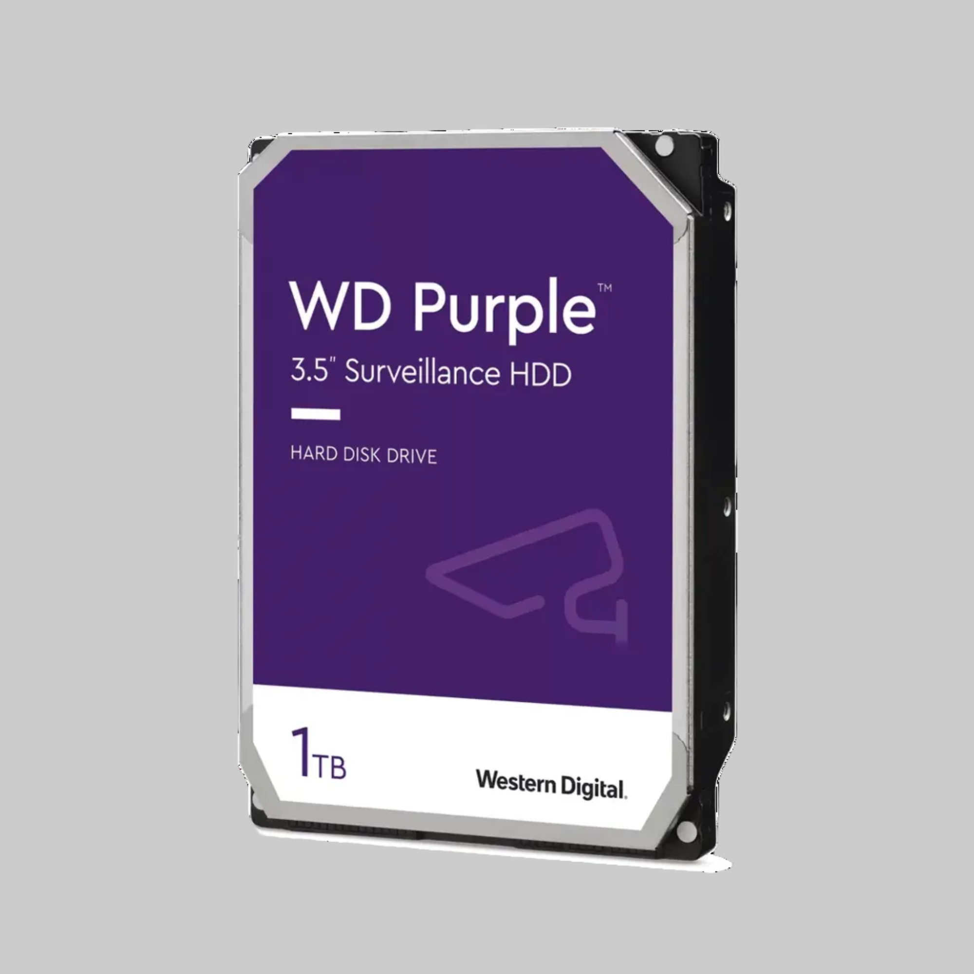 Disco duro WD Purple 1TB 3.5 pulgadas para cámaras de seguridad CCTV WD11PURZ vista frontal