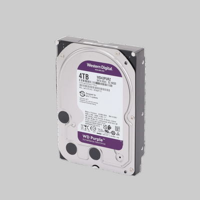 Disco duro WD Purple 4TB diseño lateral compacto formato 3.5 pulgadas para videovigilancia continua 24/7
