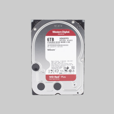 Disco duro WD Red 6TB Western Digital para NAS etiqueta frontal con especificaciones técnicas y alta confiabilidad