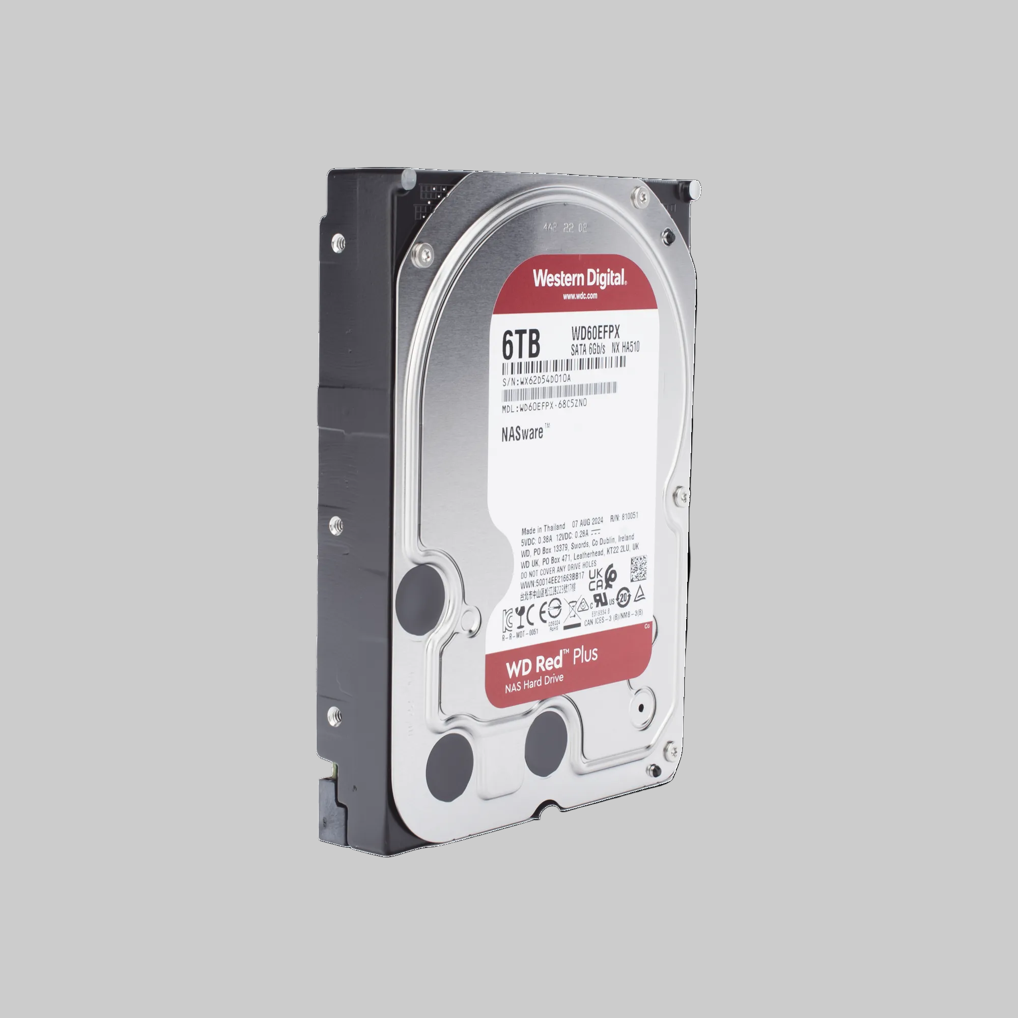 Disco duro WD Red 6TB diseño lateral metálico formato 3.5 pulgadas para operación continua en sistemas NAS