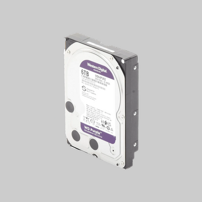 Disco duro WD Purple 6TB diseño lateral compacto formato 3.5 pulgadas para videovigilancia continua 24/7