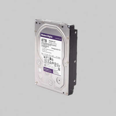 Disco duro WD Purple 8TB diseño lateral metálico formato 3.5 pulgadas para videovigilancia continua en DVR y NVR