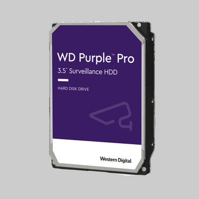 Disco duro WD Purple Pro 8TB 3.5 pulgadas Western Digital para cámaras de seguridad CCTV vista frontal grabación 24