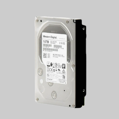 Disco duro enterprise 10TB Western Digital Ultrastar diseño lateral metálico formato 3.5 para almacenamiento masivo en servidores