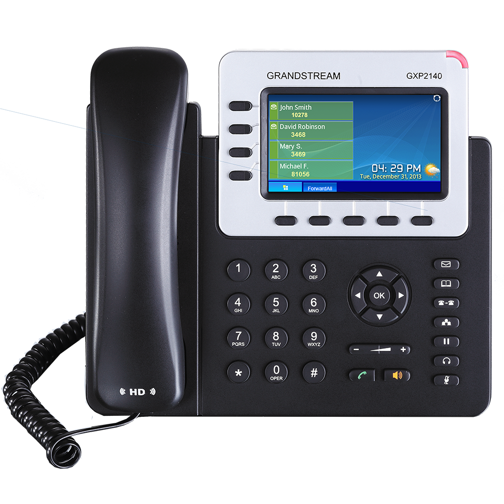 Teléfono IP HD Grandstream GXP2140, 4 SIP/Líneas, PoE, GigaEth y Bluetooth