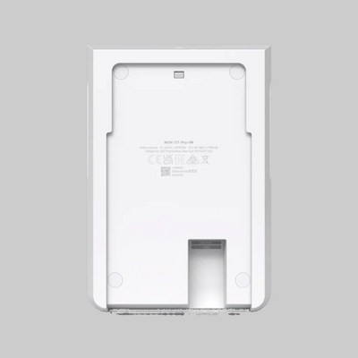 parte trasera de u7 pro wall ubiquiti con base mural y puerto 2.5 gbe para montaje profesional