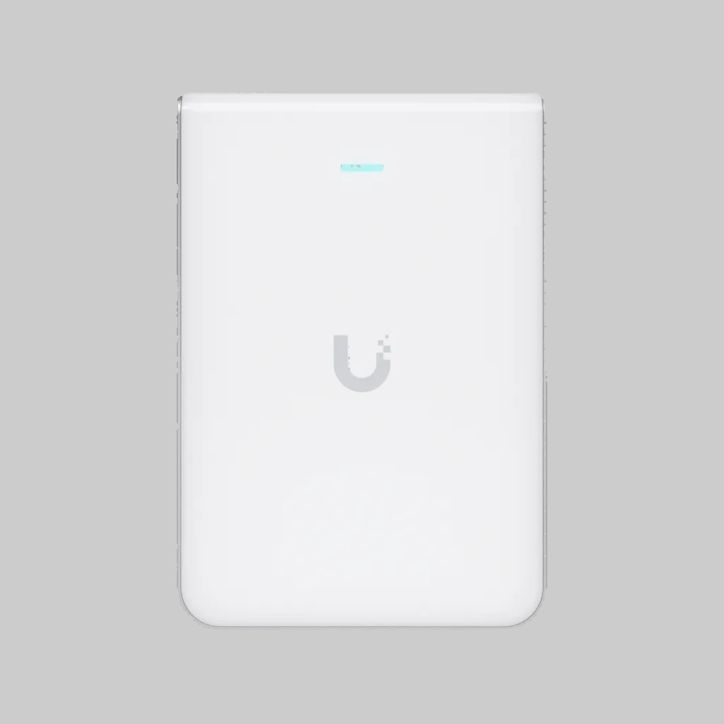 u7 pro wall ubiquiti access point wifi 7 de pared blanco vista frontal para oficinas y hoteles