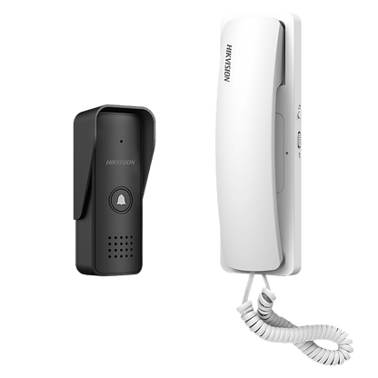 Kit de Audioportero Analógico a 2 Hilos HIKVISION DS-KIS103/US, Apertura de 2 Puertas, Diferentes Tonos y Volúmenes, Protección IP55