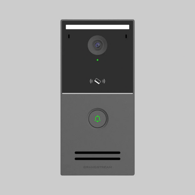 Videoportero Grandstream GDS3727 con cámara HD, botón táctil y diseño metálico para control de acceso empresarial